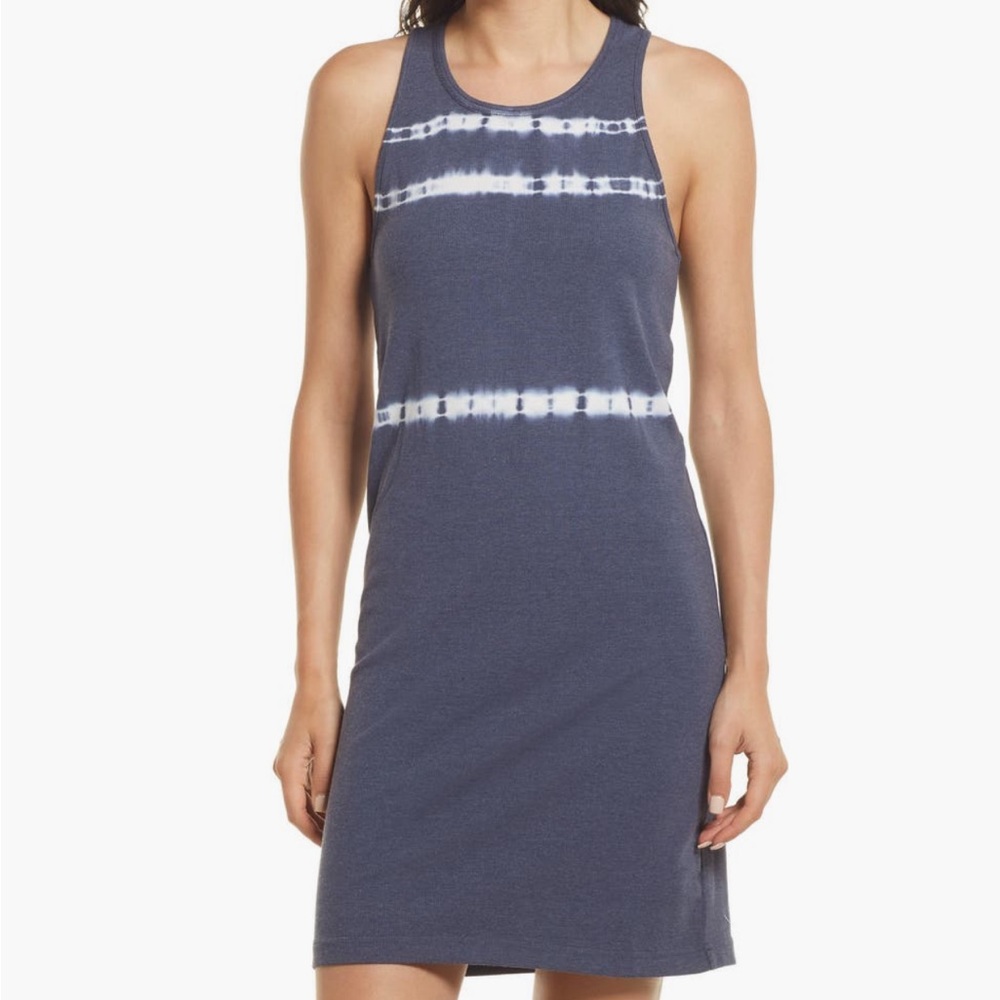 Blue Tie-Dye Sleeveless Dress